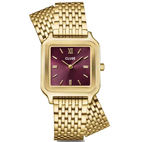 Montre Cluse Gracieuse Watch Double Steel - Wine - Gold Colour 