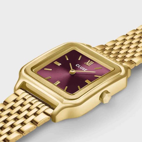 Montre Cluse Gracieuse Watch Double Steel - Wine - Gold Colour 