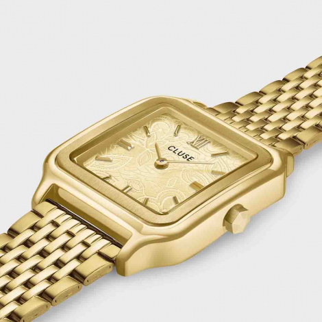 Montre Cluse Gracieuse Watch Steel - Lace Textured - Gold Colour 