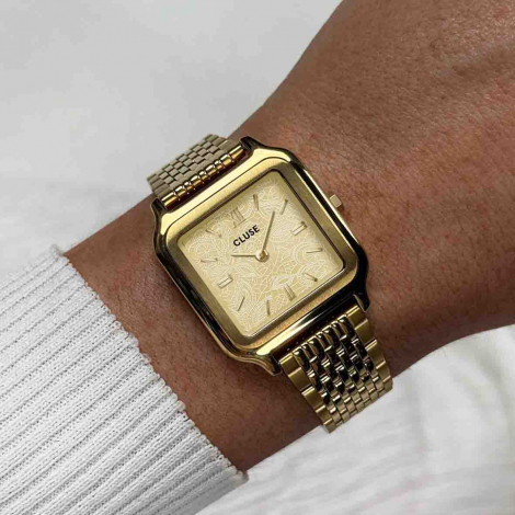 Montre Cluse Gracieuse Watch Steel - Lace Textured - Gold Colour 
