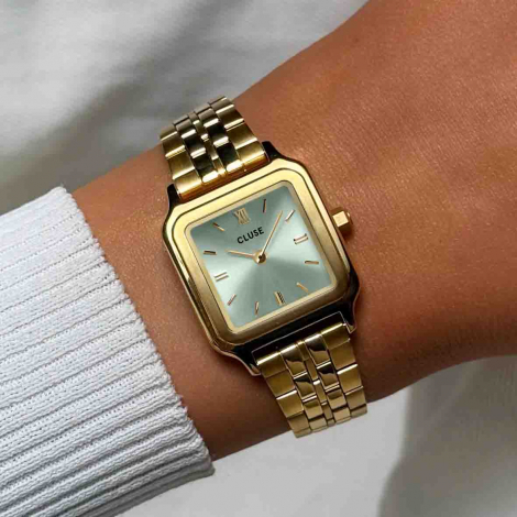 Montre Cluse Gracieuse Watch Steel -  Sage Green - Gold Colour 