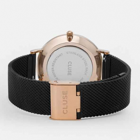 Montre Cluse La Bohme Mesh Rose Gold Black/Black 