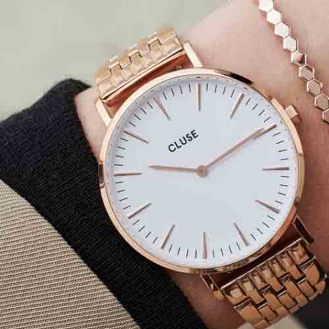 Montre Cluse La Bohme Multi-Link Silver White/Silver