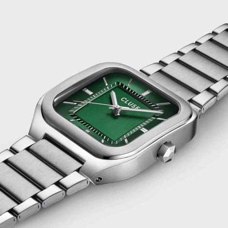 Montre Cluse Quadrus Steel, Green, Silver Colour 