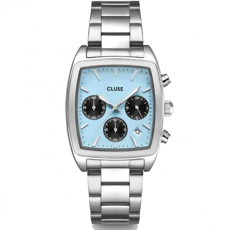 Montre Cluse Quartaut Chrono Watch Steel - Blue and Black - Silver Colour 