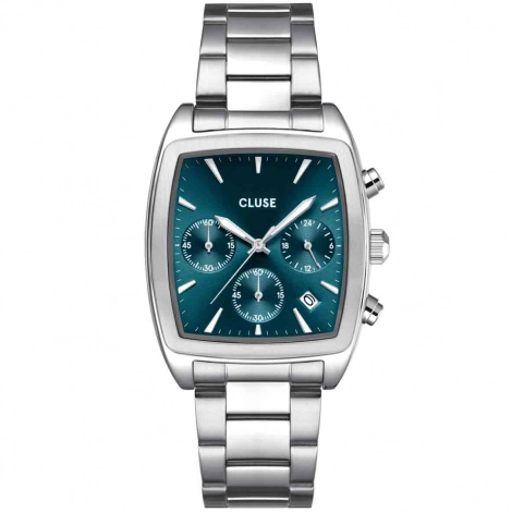Montre Cluse Quartaut Chrono Watch Steel, Blue, Silver Colour 