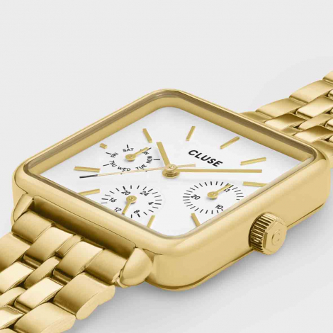 Montre Cluse Ttragone Multifunction Watch Steel, White, Gold Colour