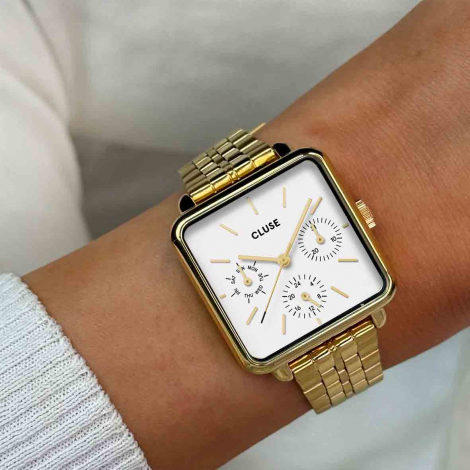Montre Cluse Ttragone Multifunction Watch Steel, White, Gold Colour