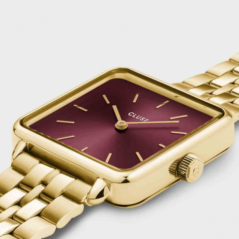 Montre Cluse Ttragone Steel Dark Cherry, Gold Colour