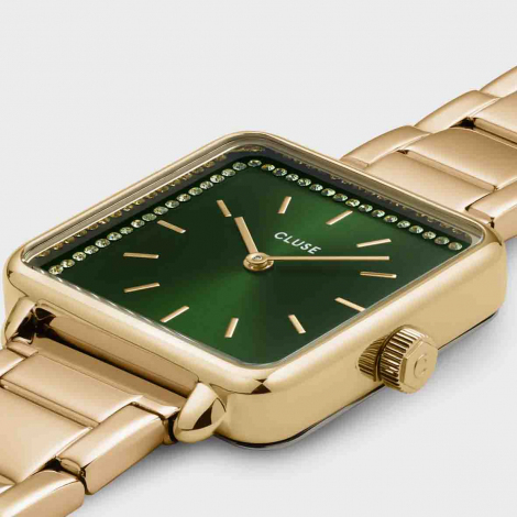 Montre Cluse Ttragone Steel stones Green, Gold Colour