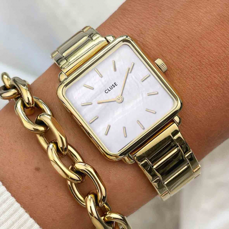 Montre Cluse Ttragone Steel White Pearl, Gold Colour