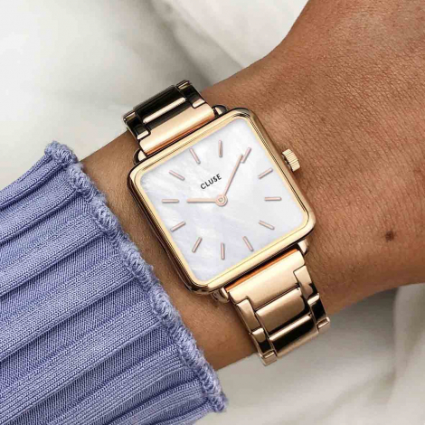 Montre Cluse Ttragone Steel White Pearl, Rose Gold Colour