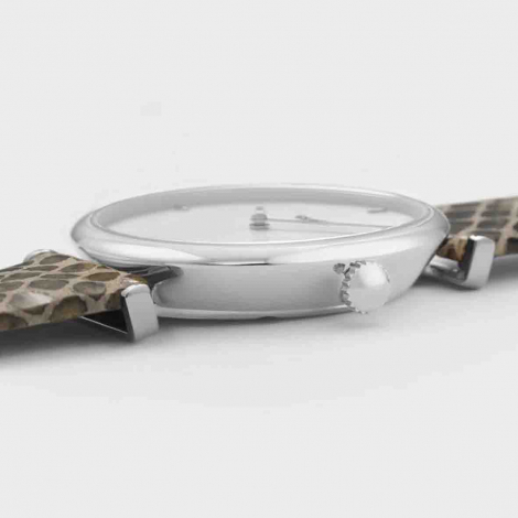 Montre Cluse Triomphe Leather Grey Python, Silver Colour