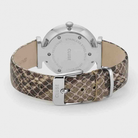 Montre Cluse Triomphe Leather Grey Python, Silver Colour