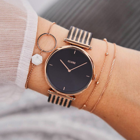 Montre Cluse Triomphe Mesh Rose Gold