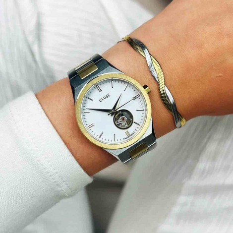 Montre Cluse Vigoureux Automatic Watch - White - Bicolour