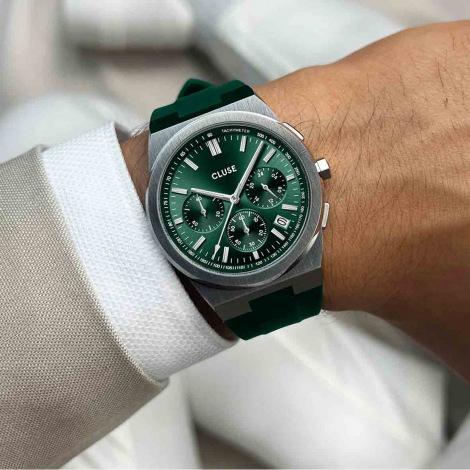 Montre Cluse Vigoureux Chrono Silicone Green