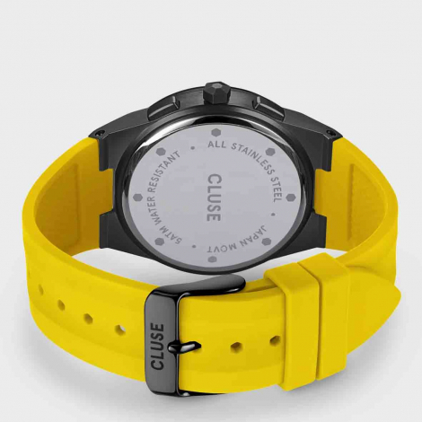 Montre Cluse Vigoureux Chrono Silicone Yellow, Black Colour