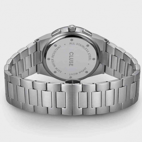 Montre Cluse Vigoureux Chrono Steel Silver and Black, Silver Colour 