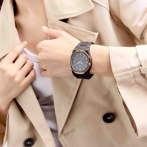 Montre D1 Milano Polycarbon Black Mesh