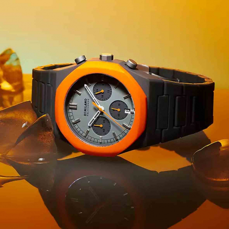 Montre D1 Milano Polychrono Orange Blast