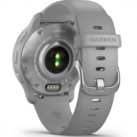 Montre Garmin Venu 2 Plus Silver- bracelet silicone gris