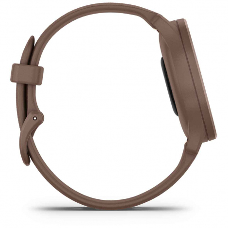 Montre Garmin Vivomove Sport Peach Gold - bracelet chocolat