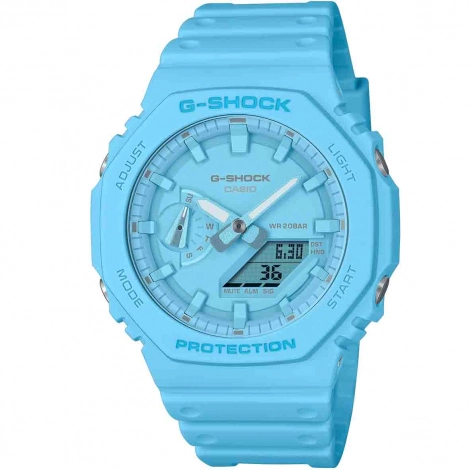 Montre GShock Classic - Srie GA-2100 - Bleu Fluo