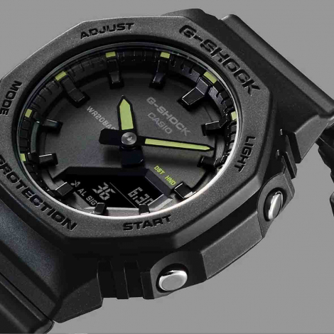 Montre GShock Classic - S�rie GMA- P2100SA - Noir Vert fluo