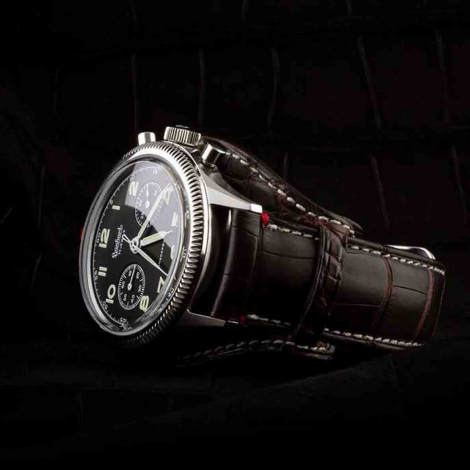 Montre Hanhart 417 ES - 39mm - Steve Mc. Croco Marron Ebne