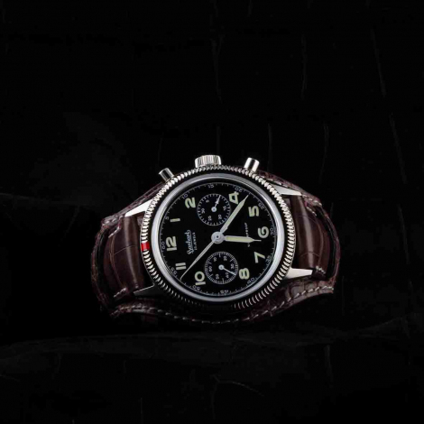 Montre Hanhart 417 ES - 39mm - Steve Mc. Croco Marron Ebne