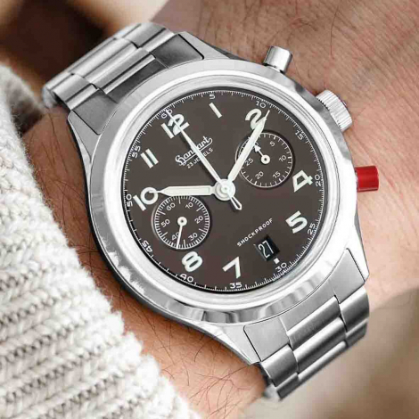 Montre Hanhart 417 ES Mocha Flyback Steve Mc. 