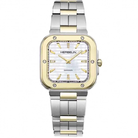 Montre Herbelin Cap Camarat Square nacre et diamants