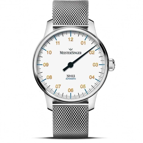 Montre MeisterSinger №03 38mm - Blanc