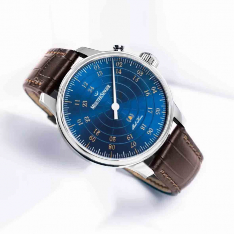 Montre MeisterSinger Bell Hora Bleu & Dore