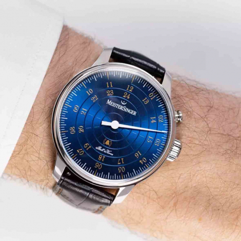Montre MeisterSinger Bell Hora Bleu & Dore