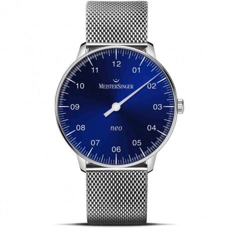 Montre MeisterSinger Neo - Bleu soleil avec verre saphir