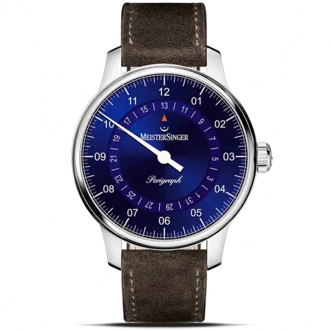 Montre MeisterSinger Perigraph - 38mm - Bleu & jaune