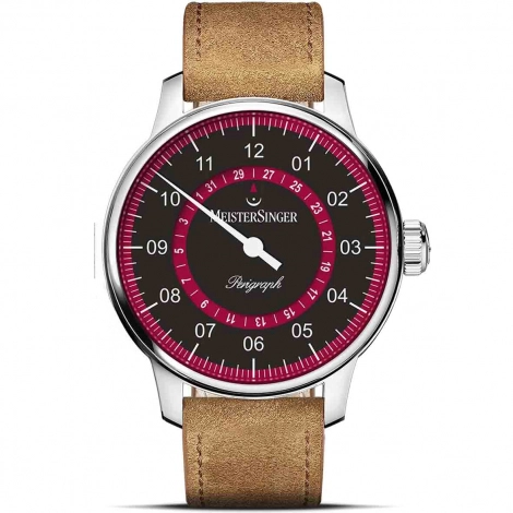 Montre MeisterSinger Perigraph - Noir & Bordeaux
