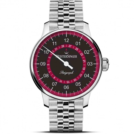 Montre MeisterSinger Perigraph - Noir & Bordeaux