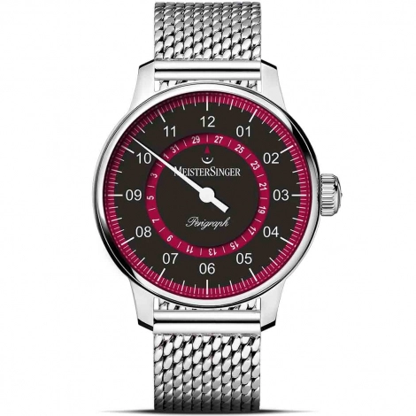 Montre MeisterSinger Perigraph - Noir & Bordeaux