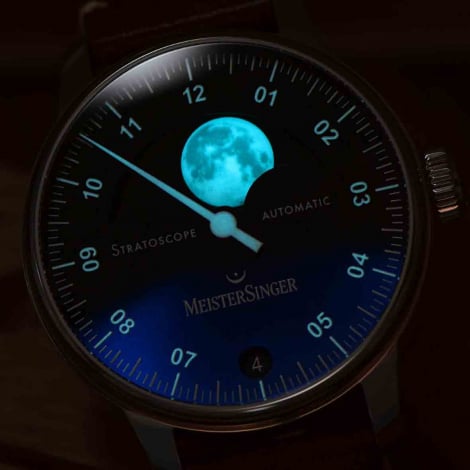 Montre MeisterSinger Stratoscope Noir dgrad vers le Bleu