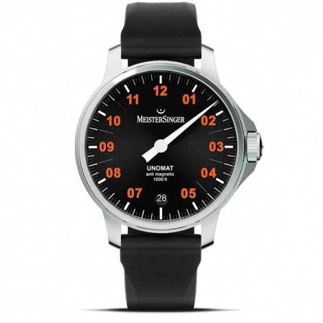 Montre MeisterSinger Unomat - Noir avec Orange