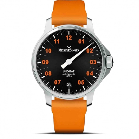 Montre MeisterSinger Unomat - Noir avec Orange
