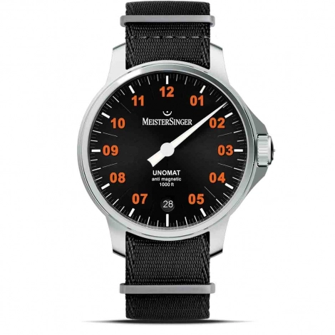 Montre MeisterSinger Unomat - Noir avec Orange