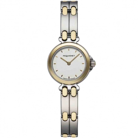 Montre Pequignet Moorea - Acier & Or avec Cadran Blanc