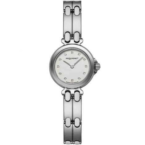 Montre Pequignet Moorea - Cadran Blanc avec Index Diamants