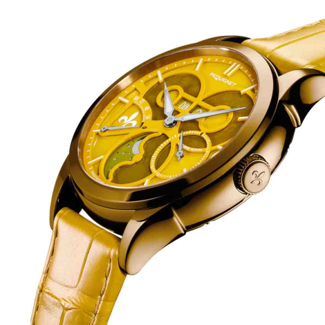 Montre Pequignet Royale saphir - Cadran Jaune Ambre