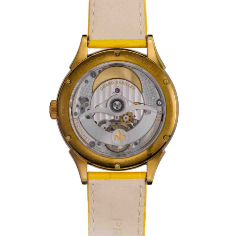 Montre Pequignet Royale saphir - Cadran Jaune Ambre