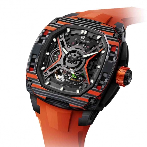 Montre tsar Bomba - Dark Matter Carbone - Automatique - Orange